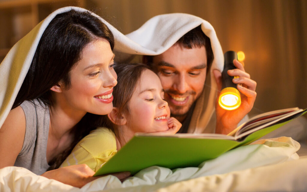 aria-label=Happy family after HVAC installation by D's Air & Heating